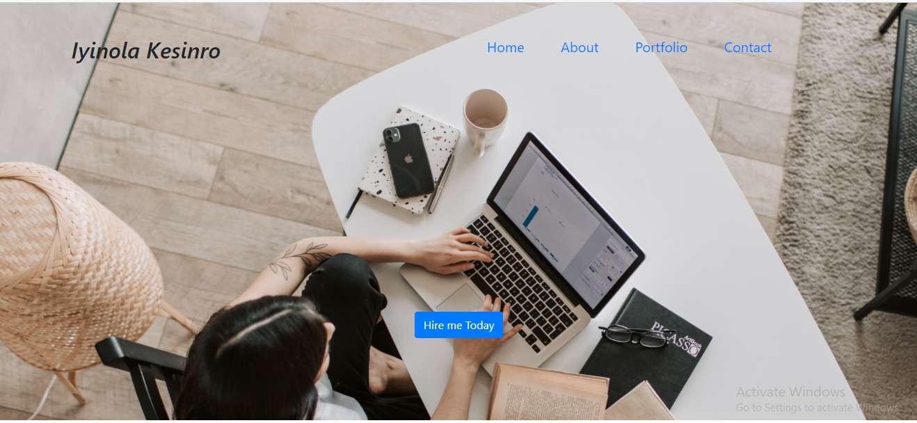 an image of a personal portfolio website